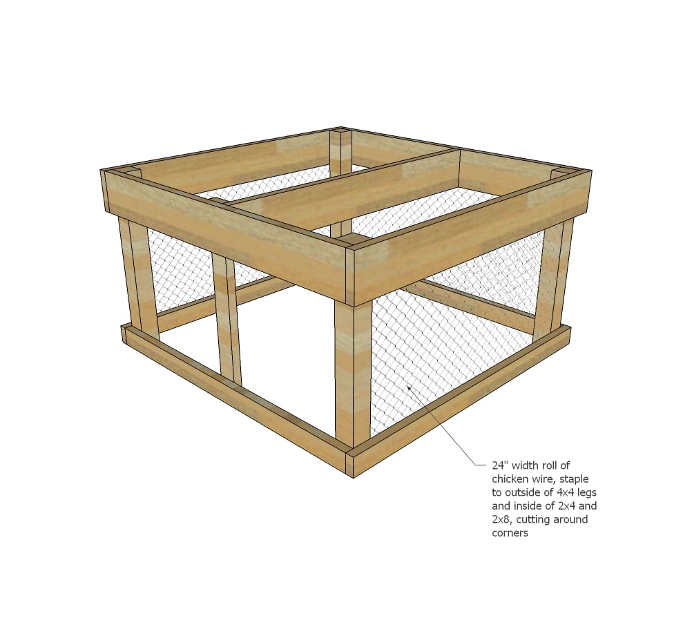 Small Chicken Coop with Planter, Clean Out Tray and 